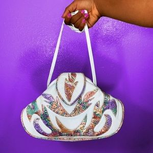 Vintage 80s genuine leather clutch - FIRM PRICE